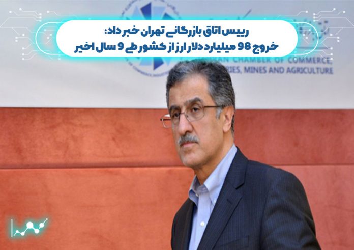 رییس اتاق بازرگانی تهران خبر داد: خروج 98 میلیارد دلار ارز از کشور طی 9 سال اخیر رییس اتاق بازرگانی تهران خبر داد: خروج 98 میلیارد دلار ارز از کشور طی 9 سال اخیر