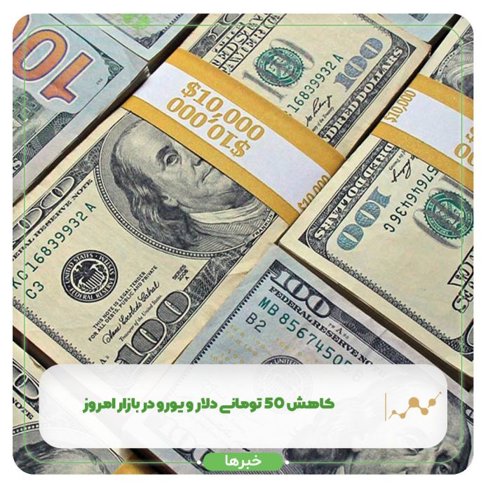 کاهش 50 تومانی دلار و یورو در بازار امروز کاهش 50 تومانی دلار و یورو در بازار امروز