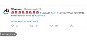 انتقال 128 میلیون XRP توسط ریپل و صرافی ها